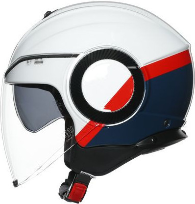 Casca Moto Open-Face Orbyt E2205 Multi Block Pearl White Ebony Red Fl