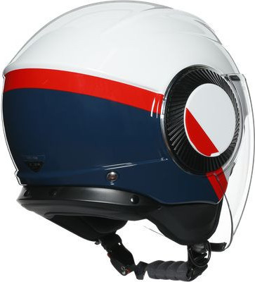 Casca Moto Open-Face Orbyt E2205 Multi Block Pearl White Ebony Red Fl