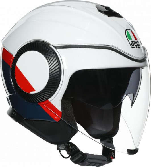 Casca Moto Open-Face Orbyt E2205 Multi Block Pearl White Ebony Red Fl