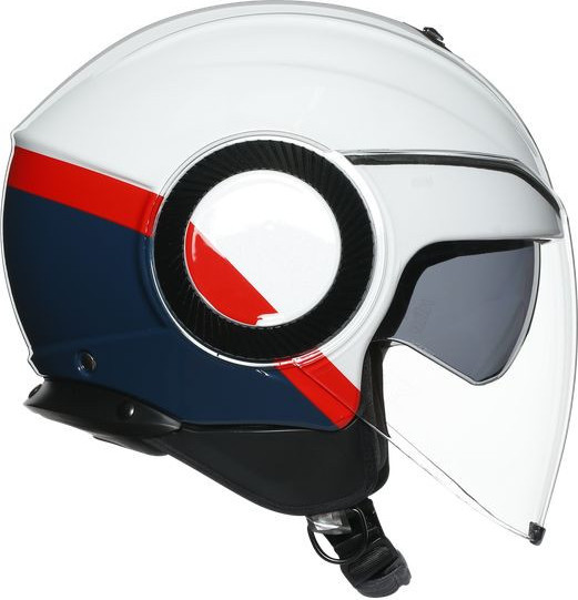 Casca Moto Open-Face Orbyt E2205 Multi Block Pearl White Ebony Red Fl