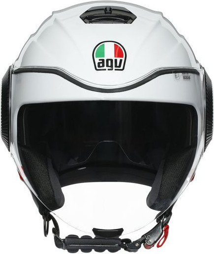 Casca Moto Open-Face Orbyt E2205 Multi Block Pearl White Ebony Red Fl