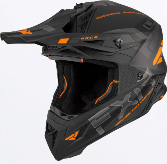 Casca Moto Enduro Snow Helium Race Div With Auto Buckle Black Orange