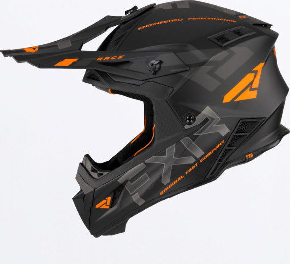 Casca Moto Enduro Snow Helium Race Div With Auto Buckle Black Orange