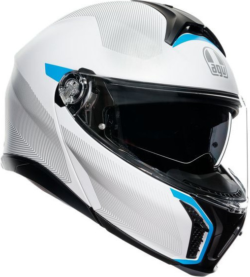 Casca Moto Flip-Up E2206 Multi Mplk Frequency Light Grey Blue