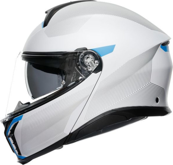 Casca Moto Flip-Up E2206 Multi Mplk Frequency Light Grey Blue