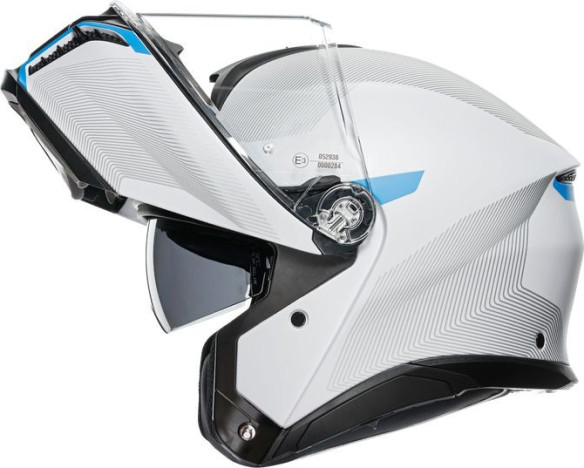 Casca Moto Flip-Up E2206 Multi Mplk Frequency Light Grey Blue