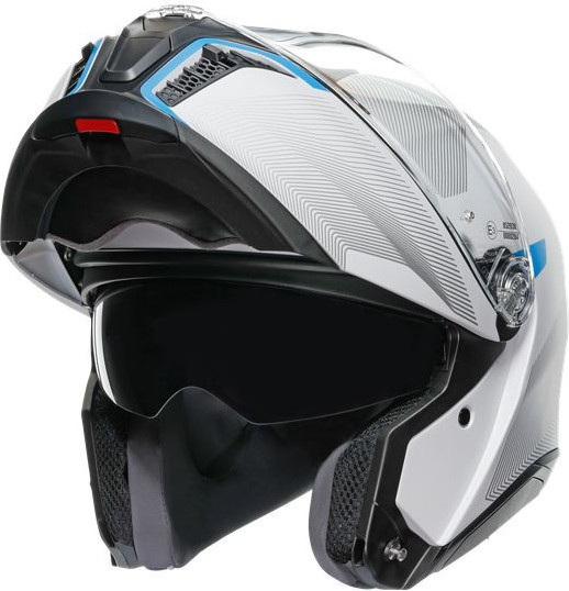 Casca Moto Flip-Up E2206 Multi Mplk Frequency Light Grey Blue