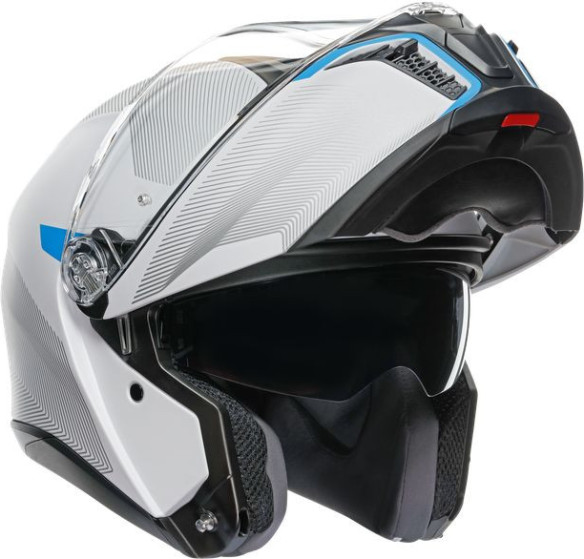 Casca Moto Flip-Up E2206 Multi Mplk Frequency Light Grey Blue