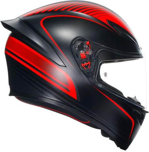 Casca Moto Full-Face K1 S E2206 Warmup Matt Black Red