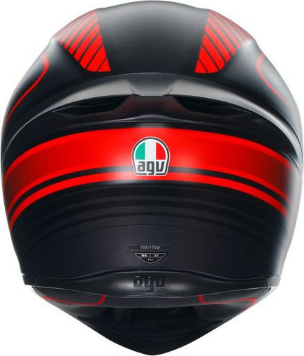 Casca Moto Full-Face K1 S E2206 Warmup Matt Black Red