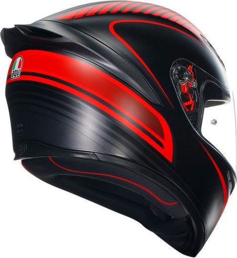 Casca Moto Full-Face K1 S E2206 Warmup Matt Black Red