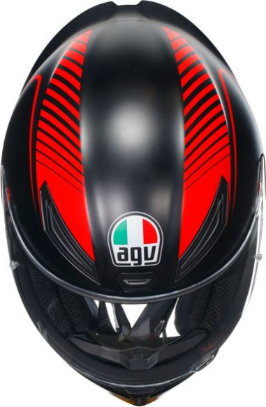 Casca Moto Full-Face K1 S E2206 Warmup Matt Black Red