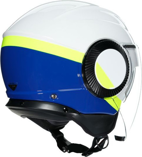 Casca Moto Open-Face Orbyt E2205 Multi Block White Blue Yellow Fluo