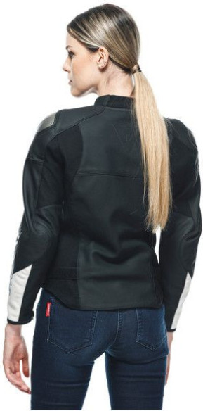 Geaca Moto Piele Dama Rapida Perf. Black-Matt Black-Matt White 23