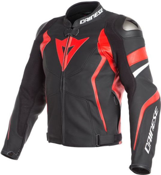Geaca Moto Piele Avro 4 Black-Matt Lava-Red White 23