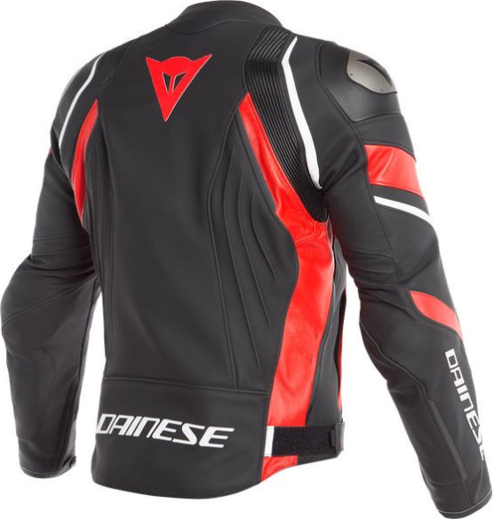 Geaca Moto Piele Avro 4 Black-Matt Lava-Red White 23