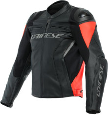 Geaca Moto Piele Racing 4 Black Fluo-Red 23