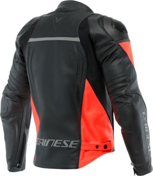 Geaca Moto Piele Racing 4 Black Fluo-Red 23