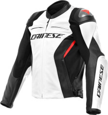 Geaca Moto Piele Racing 4 White Black 23
