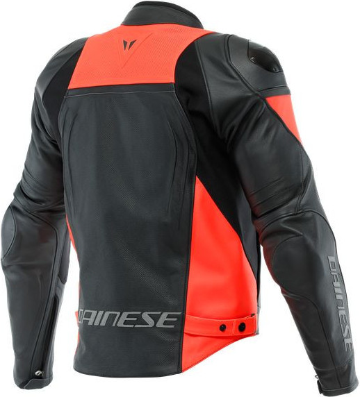 Geaca Moto Piele Racing 4 Perf. Black Fluo-Red 23