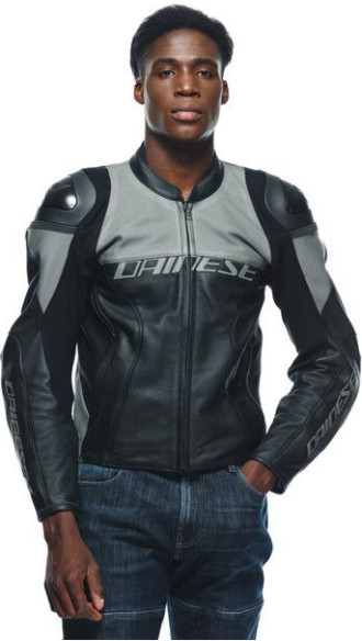 Geaca Moto Piele Racing 4 Perf. Black Charcoal-Gray 23