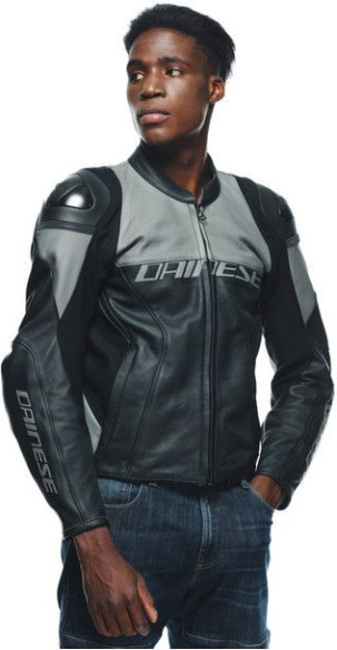 Geaca Moto Piele Racing 4 Perf. Black Charcoal-Gray 23