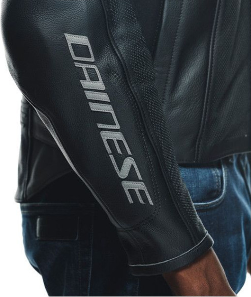 Geaca Moto Piele Racing 4 Perf. Black Charcoal-Gray 23