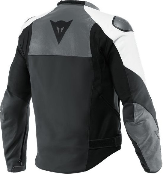 Geaca Moto Piele Sportiva Black-Matt Anthracite White 23