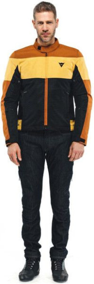 Geaca Moto Textila Elettrica Air Tex Black Leather-Brown Mineral-Yellow 23