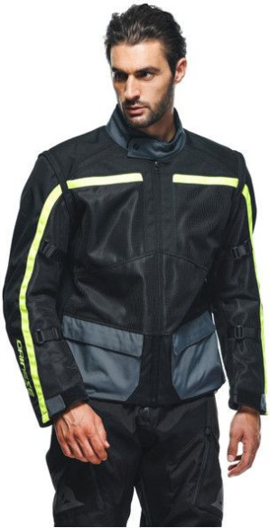 Geaca Moto Textila Outlaw Tex Black Black Ebony Fluo-Yellow 23