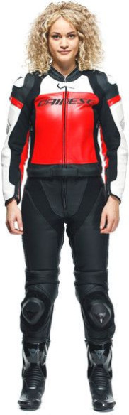 Combinezon Moto Piele Dama Mirage 2 PCS Black Lava-Red White 23