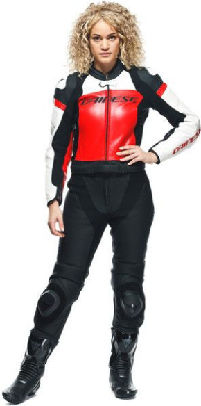 Combinezon Moto Piele Dama Mirage 2 PCS Black Lava-Red White 23