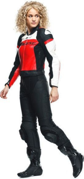 Combinezon Moto Piele Dama Mirage 2 PCS Black Lava-Red White 23