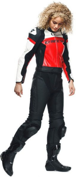 Combinezon Moto Piele Dama Mirage 2 PCS Black Lava-Red White 23
