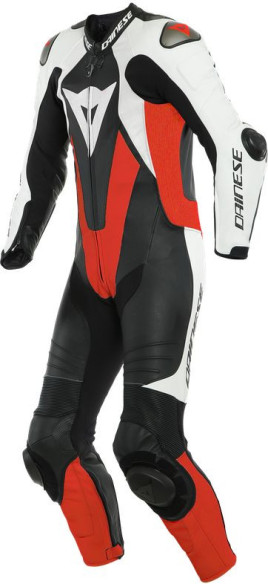 Combinezon Moto Piele Laguna Seca 5 1Pc Perforated Black White Fluo-Red 23