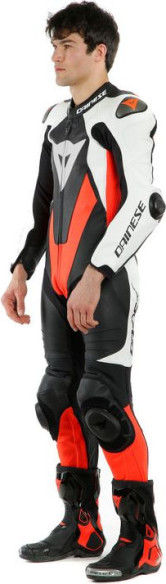 Combinezon Moto Piele Laguna Seca 5 1Pc Perforated Black White Fluo-Red 23