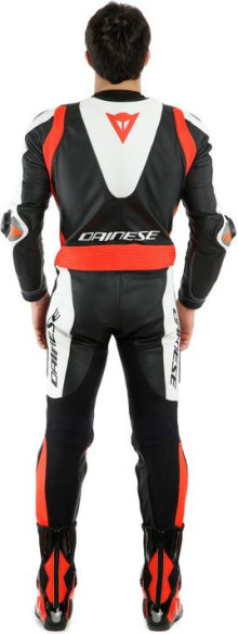 Combinezon Moto Piele Laguna Seca 5 1Pc Perforated Black White Fluo-Red 23