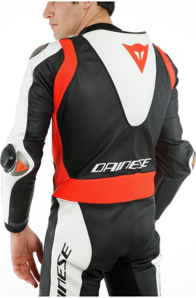 Combinezon Moto Piele Laguna Seca 5 1Pc Perforated Black White Fluo-Red 23