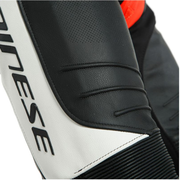 Combinezon Moto Piele Laguna Seca 5 1Pc Perforated Black White Fluo-Red 23