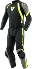 Combinezon Moto Piele Avro 4 2Pcs Black-Matt Charcoal-Gray Fluo-Yellow 23