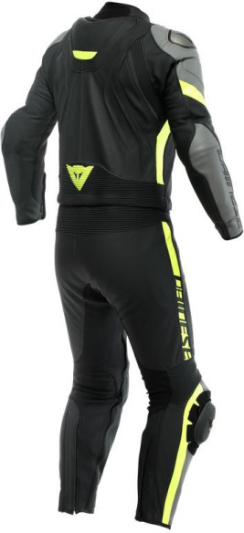 Combinezon Moto Piele Avro 4 2Pcs Black-Matt Charcoal-Gray Fluo-Yellow 23