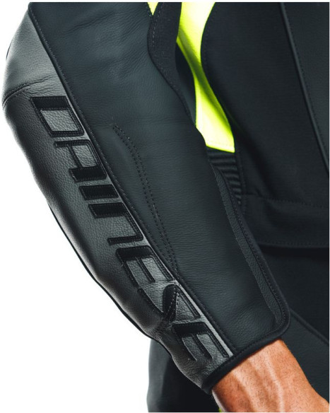 Combinezon Moto Piele Avro 4 2Pcs Black-Matt Charcoal-Gray Fluo-Yellow 23