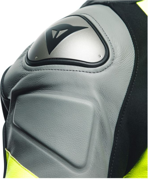 Combinezon Moto Piele Avro 4 2Pcs Black-Matt Charcoal-Gray Fluo-Yellow 23