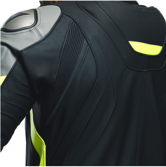 Combinezon Moto Piele Avro 4 2Pcs Black-Matt Charcoal-Gray Fluo-Yellow 23