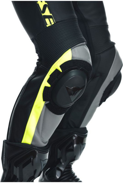 Combinezon Moto Piele Avro 4 2Pcs Black-Matt Charcoal-Gray Fluo-Yellow 23