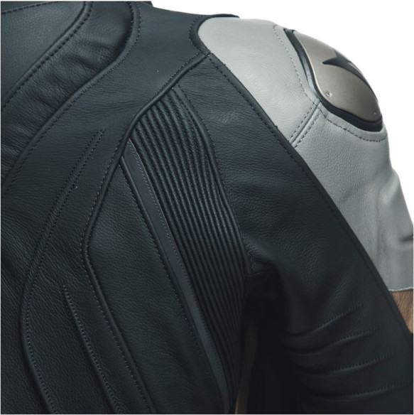Combinezon Moto Piele Avro 4 2Pcs Black-Matt Charcoal-Gray Tibetan-Platinum 23