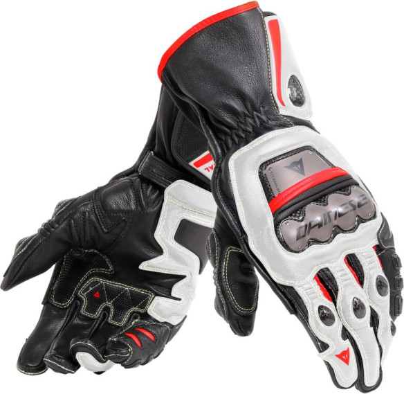 Manusi Moto Textile Full Metal 6 Black White Lava-Red 23
