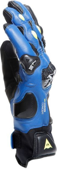 Manusi Moto Piele Carbon 4 Short Racing-Blue Black Fluo-Yellow 23