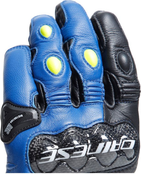 Manusi Moto Piele Carbon 4 Short Racing-Blue Black Fluo-Yellow 23