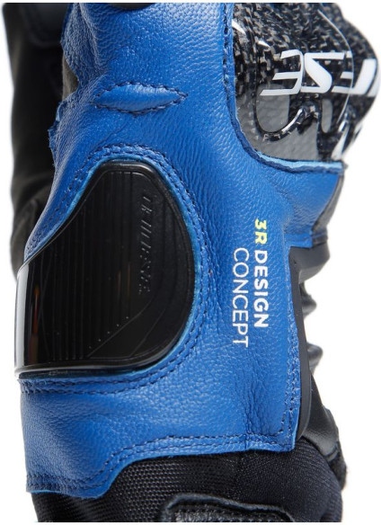Manusi Moto Piele Carbon 4 Short Racing-Blue Black Fluo-Yellow 23
